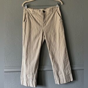 Cabi Striped Cropped Trouser Pants – Size 6 (Off-White & Dark Blue)